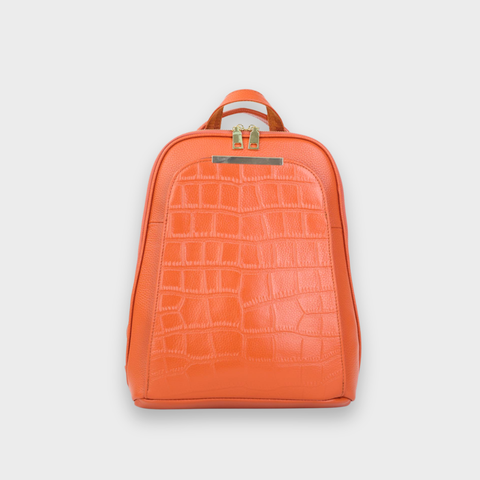 Luna Embossed Leather Backpack