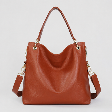 Noir Drape Leather Handbag
